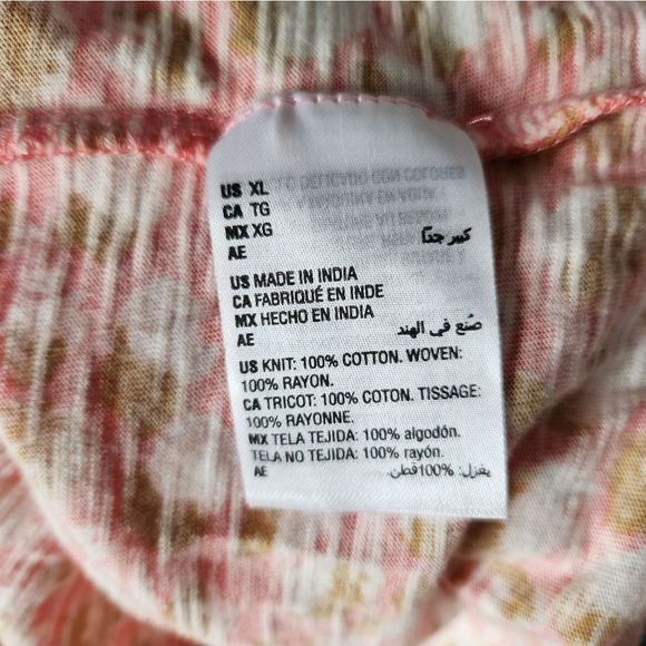 Style & Co. Lightweight peach slub knit long sleeve top square neck XL - Picture 7 of 7